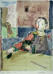 © S. Blumin, The Gambler, signed, unframed author's print of watercolor, 1987 (click to enlarge)